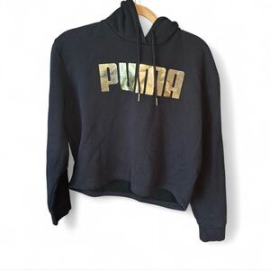 Puma Black and Gold Sweater with Cropped Design